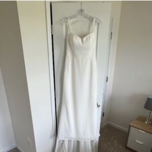 Stella York Style 7598 Soft Crepe Ivory Bridal Gown, Size 12
